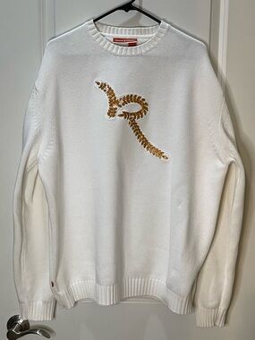 Rocawear White 100% Cotton Crewneck Sweater with Logo 3XL